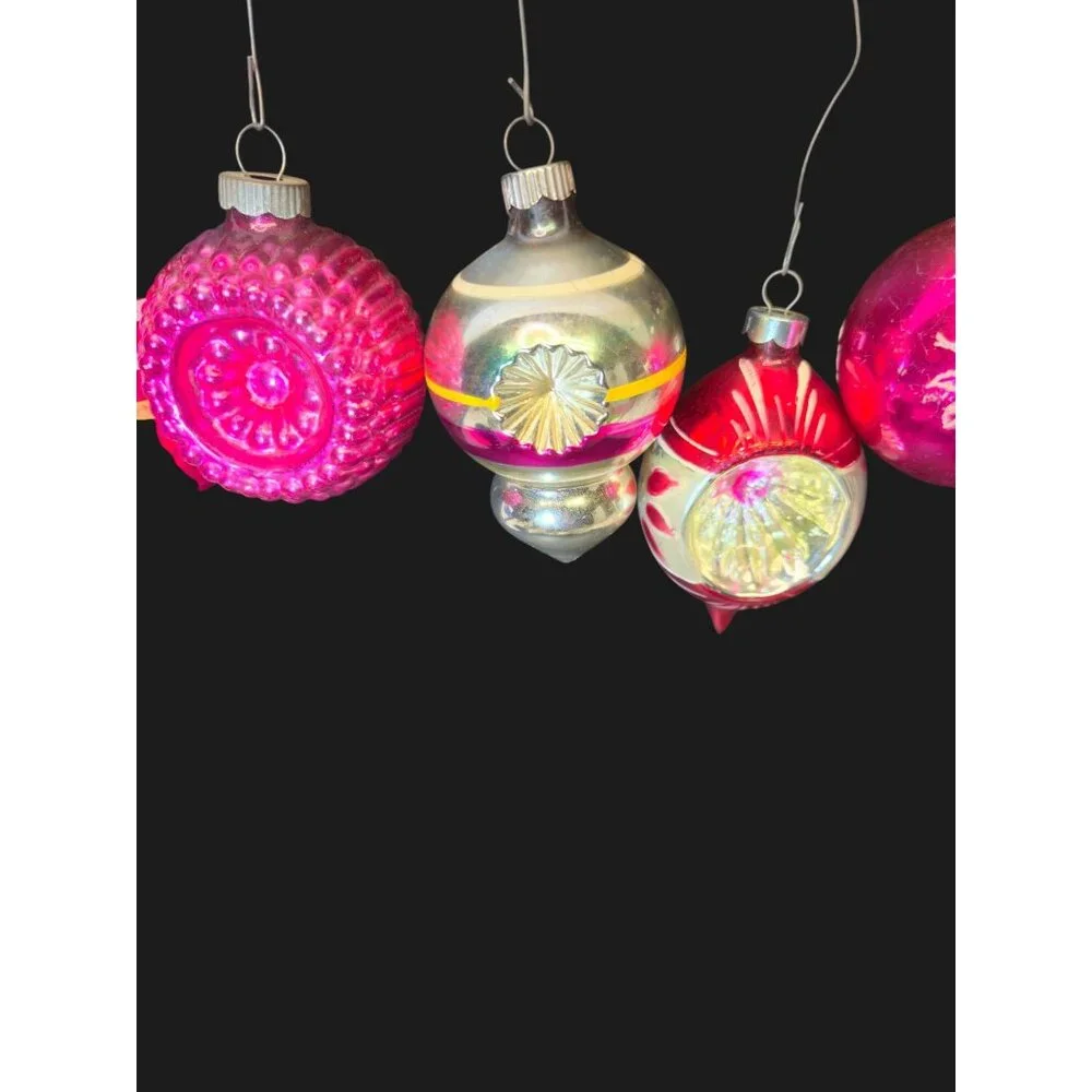 Vintage Shiny Brite Ornaments double Indent Bell Teardrop Mercury Glass bulbs 6 - Picture 8 of 16